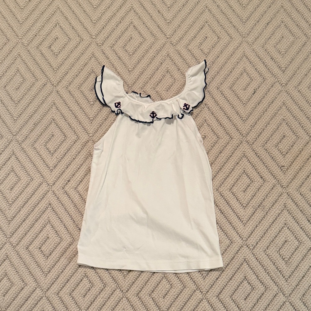 Florence Eiseman White Top with Ruffled Details